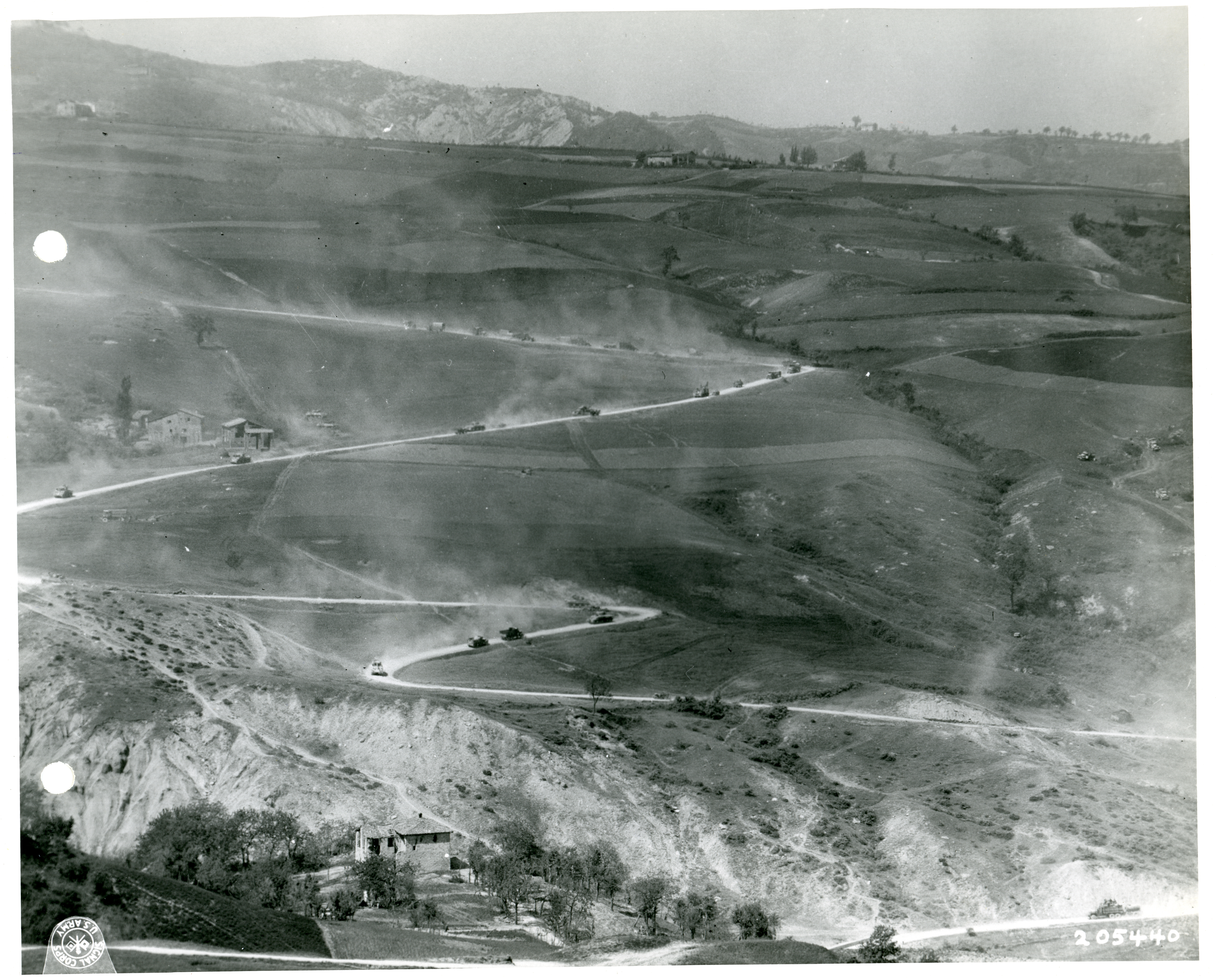 1st Armoured Division navigate a winding mountain road